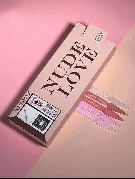 Лімітований набір NUDE LOVE №2 &nbsp;9ml(3 нюдові гель лаки, 2 нюдових топи, NON-WIPE з UV-filter у подарунок!)